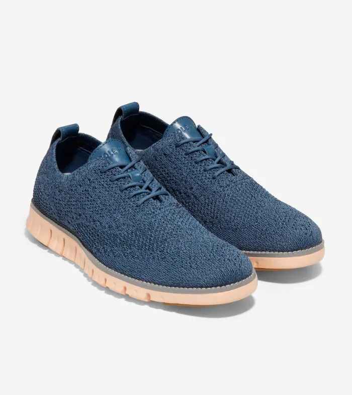 Oxfords Men Cole Haan ZERGRAND Wingtip Oxford Stitchlite Ensign Blue Stitchlite sleetbarley Beige Oxfords Men Cole Haan ZERGRAND Wingtip Oxford Stitchlite Ensign Blue Stitchlite sleetbarley Beige