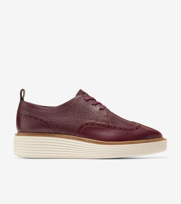 Oxfords Women Cole Haan riginalGrand Platform Wingtip Oxford Bloodstoneivory