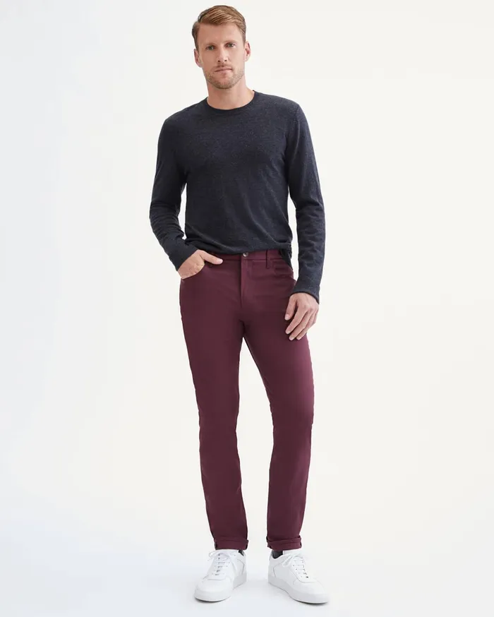 Pants Men 7 For All Mankind Tech Series Adrien 5Pocket In Burgundy