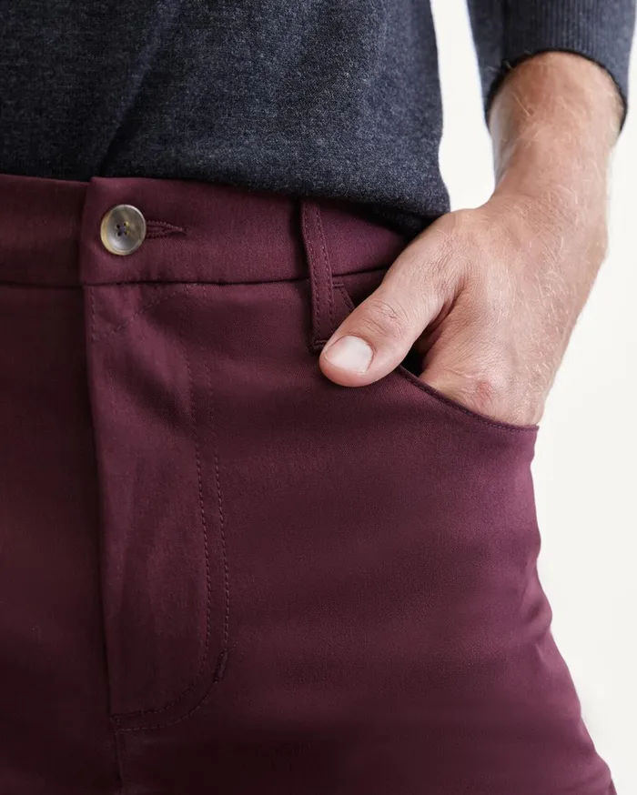 Pants Men 7 For All Mankind Tech Series Adrien 5Pocket In Burgundy