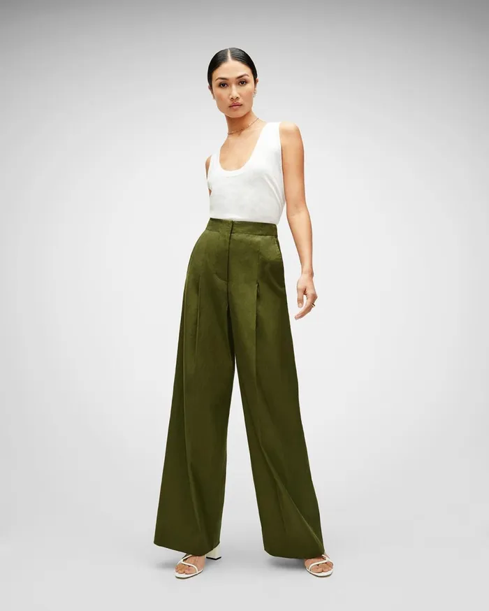 Pants Women 7 For All Mankind High Waist Super Flare Trouser In Military Green Pants Women 7 For All Mankind High Waist Super Flare Trouser In Military Green