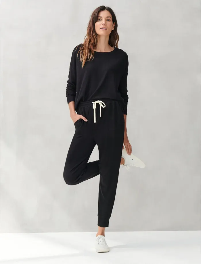 Pants Women Lucky Brand Brushed Hacci Jogger Lucky Black