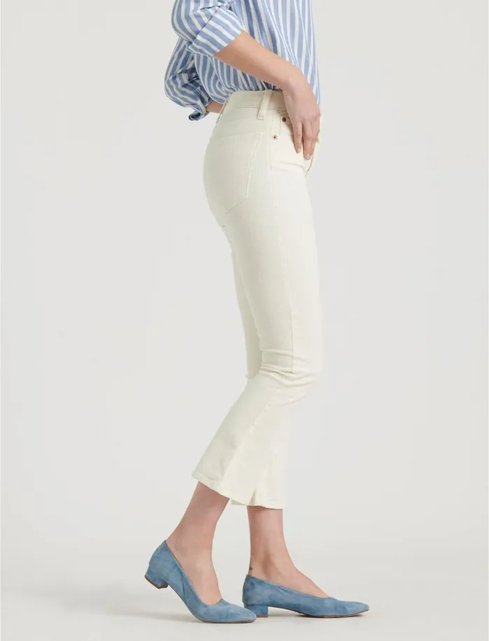 Pants Women Lucky Brand High Rise Bridgette Mini Boot Corduroy Jean Warm White Ct