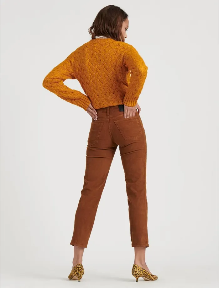 Pants Women Lucky Brand Mid Rise Authentic Straight Crop Corduroy Jean Vintage Monks Robe