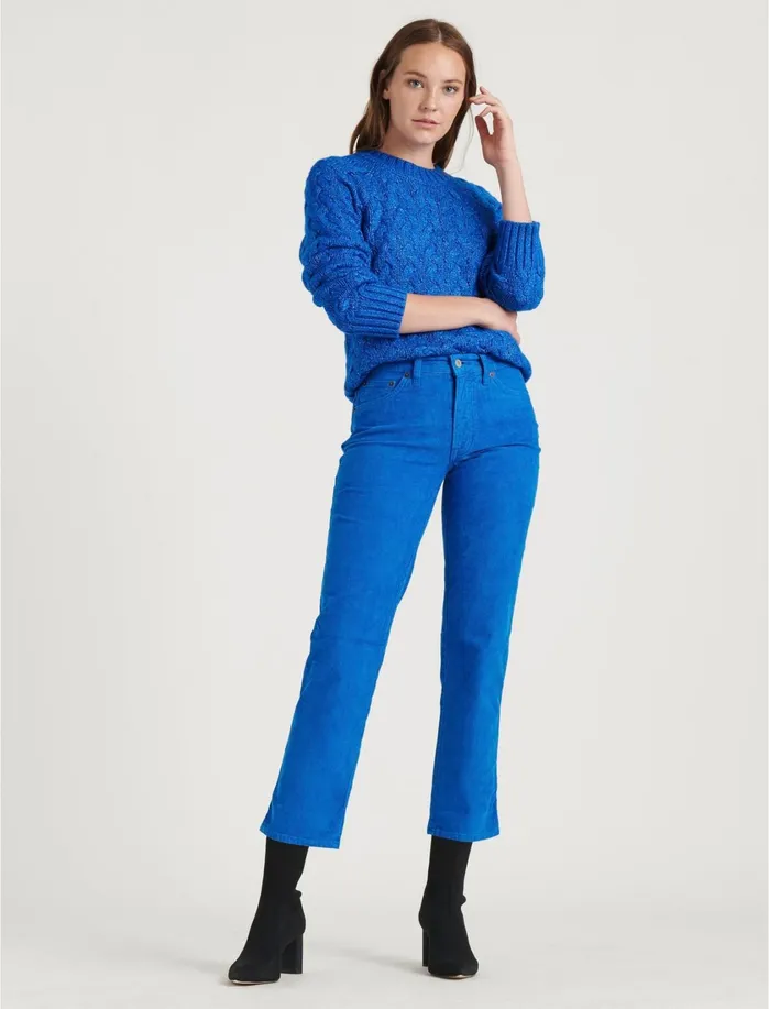 Pants Women Lucky Brand Mid Rise Authentic Straight Crop Corduroy Jean Vintage Princess Blu Pants Women Lucky Brand Mid Rise Authentic Straight Crop Corduroy Jean Vintage Princess Blu