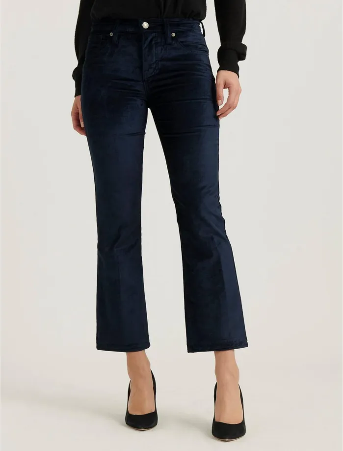 Pants Women Lucky Brand Mid Rise Ava Crop Mini Boot Velvet Jean American Navy