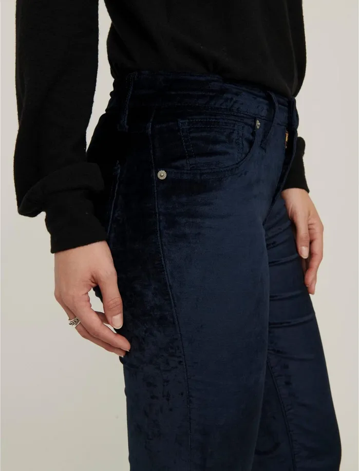 Pants Women Lucky Brand Mid Rise Ava Crop Mini Boot Velvet Jean American Navy