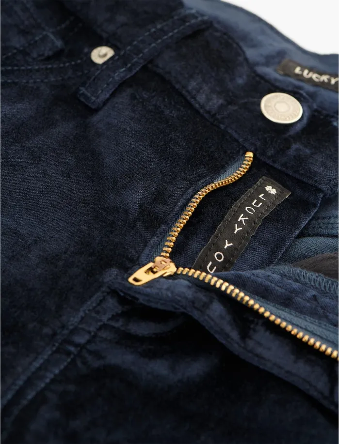 Pants Women Lucky Brand Mid Rise Ava Crop Mini Boot Velvet Jean American Navy