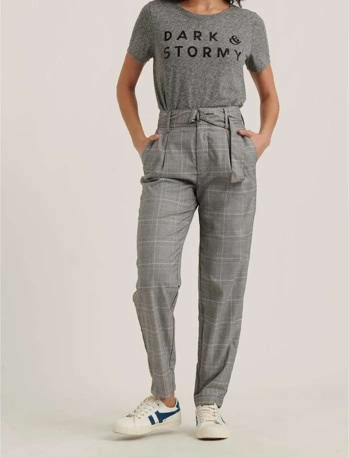 Pants Women Lucky Brand Plaid Austin Pant Grey Multi