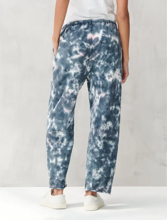 Pants Women Lucky Brand SUEDED TERRY CROP WIDE LEG PANT Tie Dye