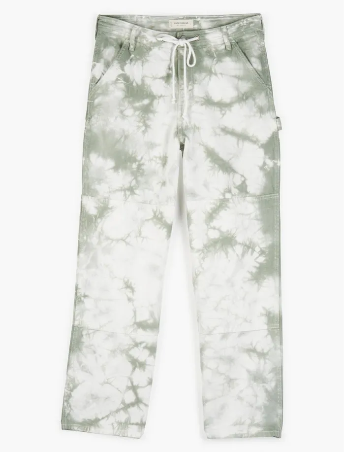 Pants Women Lucky Brand Tie Dye Carpenter Pant Desert Sage Tiedye