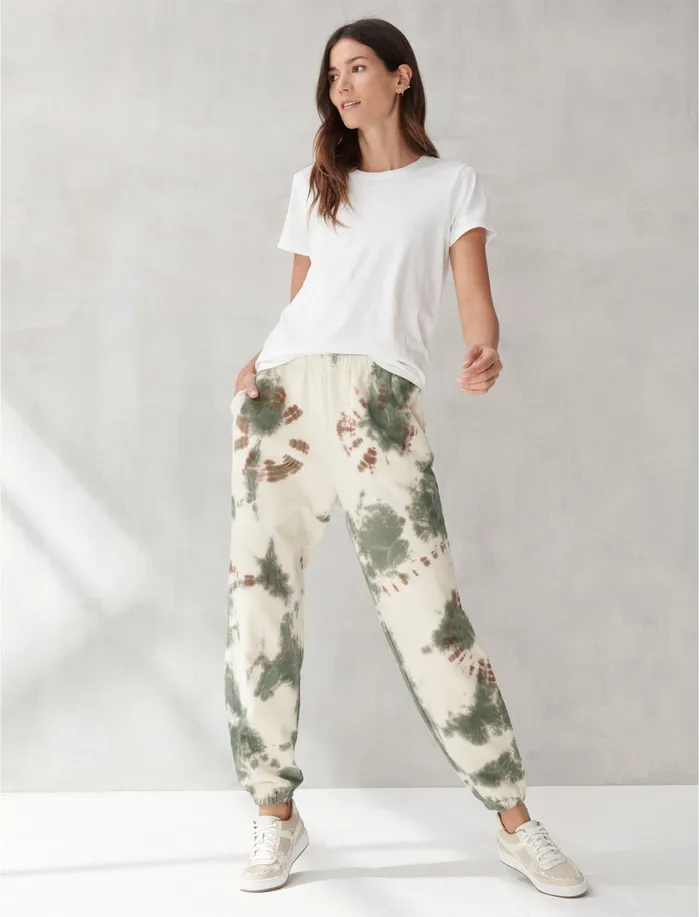 Pants Women Lucky Brand TIE DYE JOGGER Whisper White