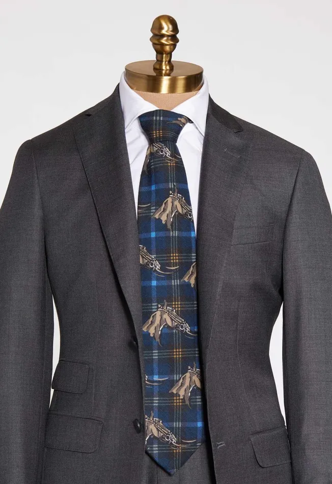 Paul Stuart Accessories Equestrian Print Tie Blue 8211 Men Paul Stuart Accessories Equestrian Print Tie Blue 8211 Men