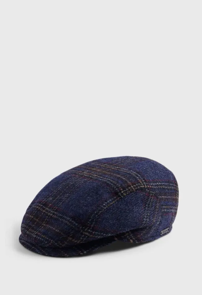 Paul Stuart Accessories Glen Plaid Ivy Cap Dark Blue 8211 Men