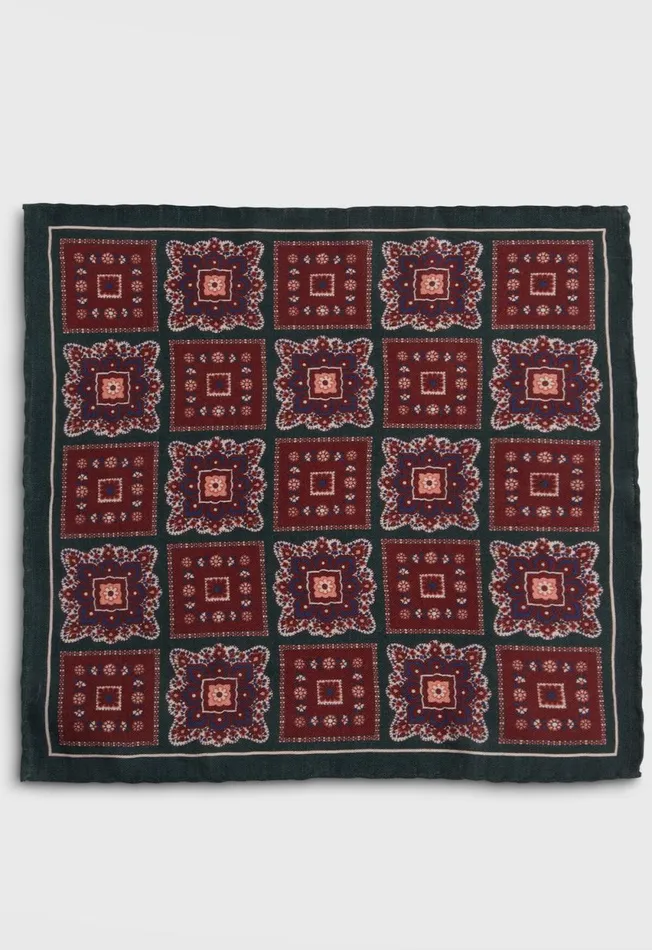 Paul Stuart Accessories Large Printed Medallion Pocket Square Black 8211 Men Paul Stuart Accessories Large Printed Medallion Pocket Square Black 8211 Men