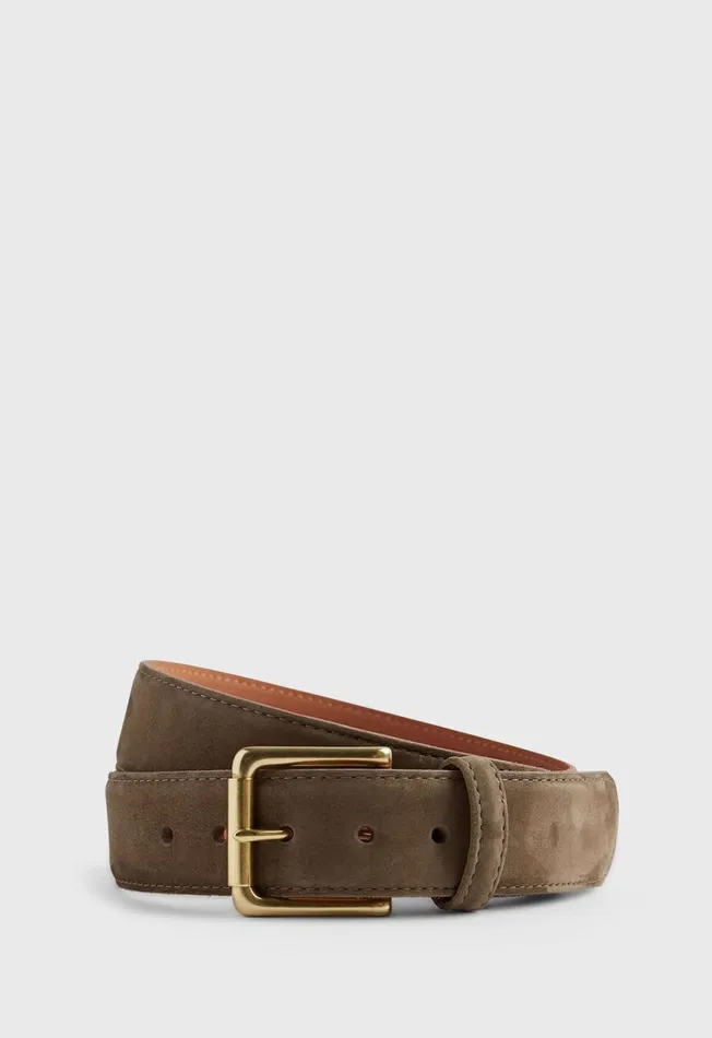 Paul Stuart Accessories Nubuck Calf Suede Belt With Brass Roller Buckle Brown 8211 Men Paul Stuart Accessories Nubuck Calf Suede Belt With Brass Roller Buckle Brown 8211 Men