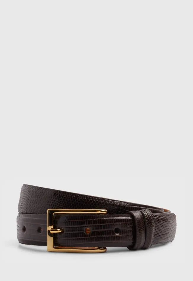 Paul Stuart Belts Lizard Belt Black 8211 Men