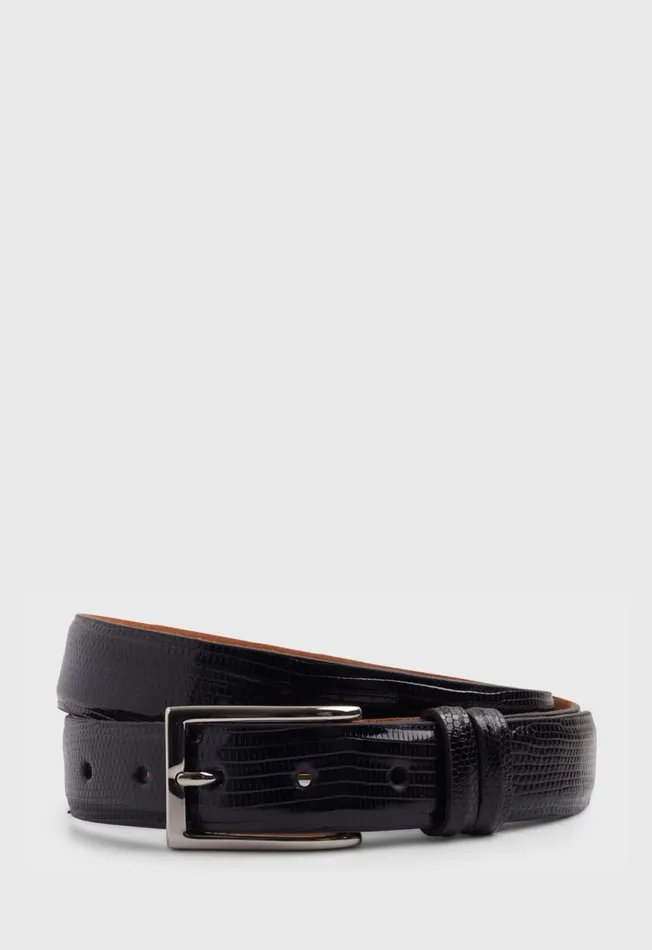 Paul Stuart Belts Lizard Belt Black 8211 Men Paul Stuart Belts Lizard Belt Black 8211 Men