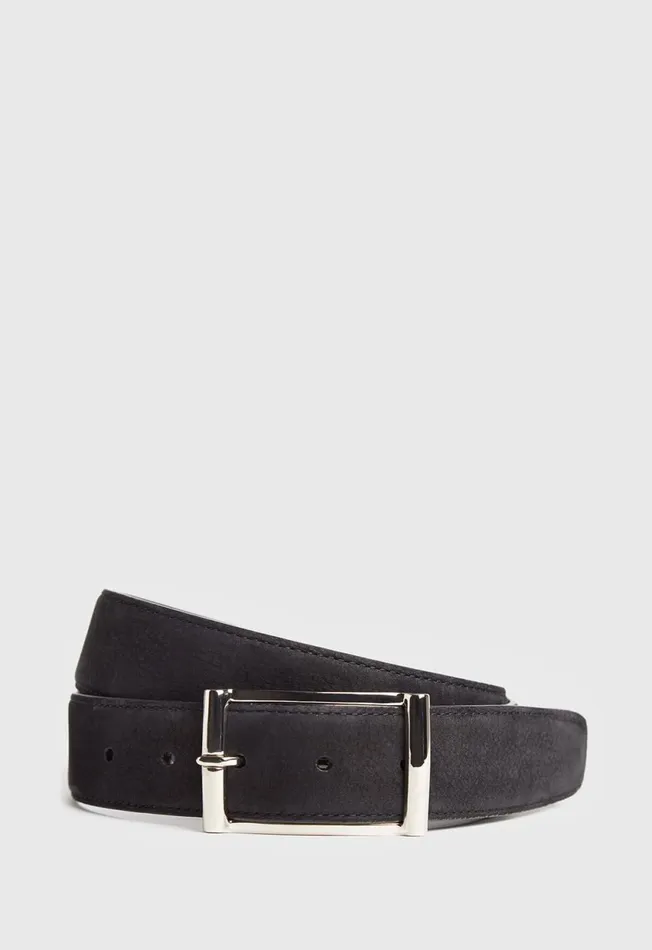 Paul Stuart Belts Suede Nubuck Belt Black 8211 Men