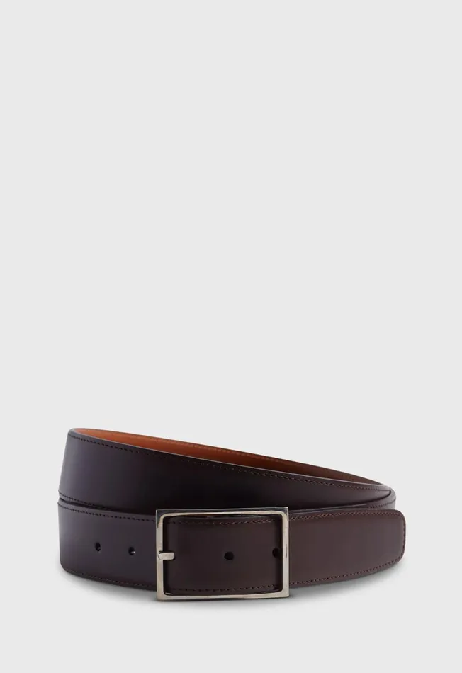 Paul Stuart Belts Vitello Cordo Reversible Belt In Dark BrownCog 8211 Paul Stuart Blackbordo 8211 Men