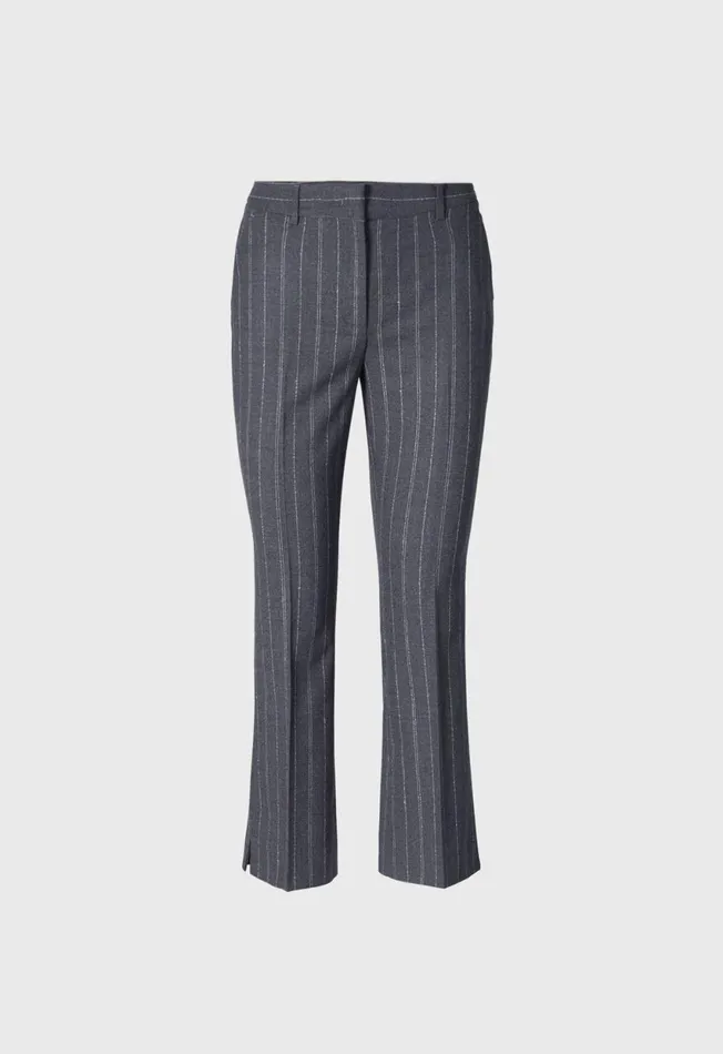 Paul Stuart Bottoms Pinstripe Straight Leg Pant Medium Grey 8211 Women