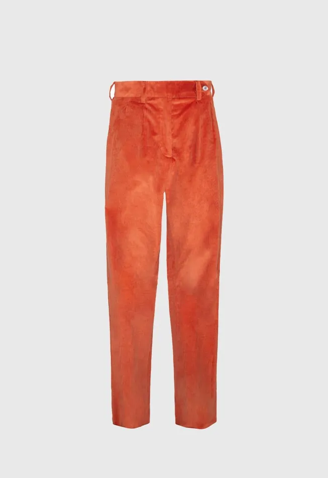 Paul Stuart Bottoms Pleated Corduroy Trouser Orange 8211 Women