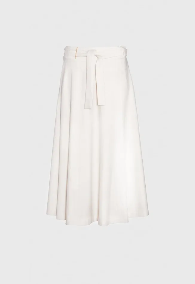 Paul Stuart Bottoms Self Tie Wool Skirt Cream 8211 Women