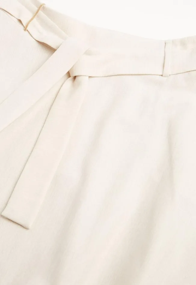 Paul Stuart Bottoms Self Tie Wool Skirt Cream 8211 Women