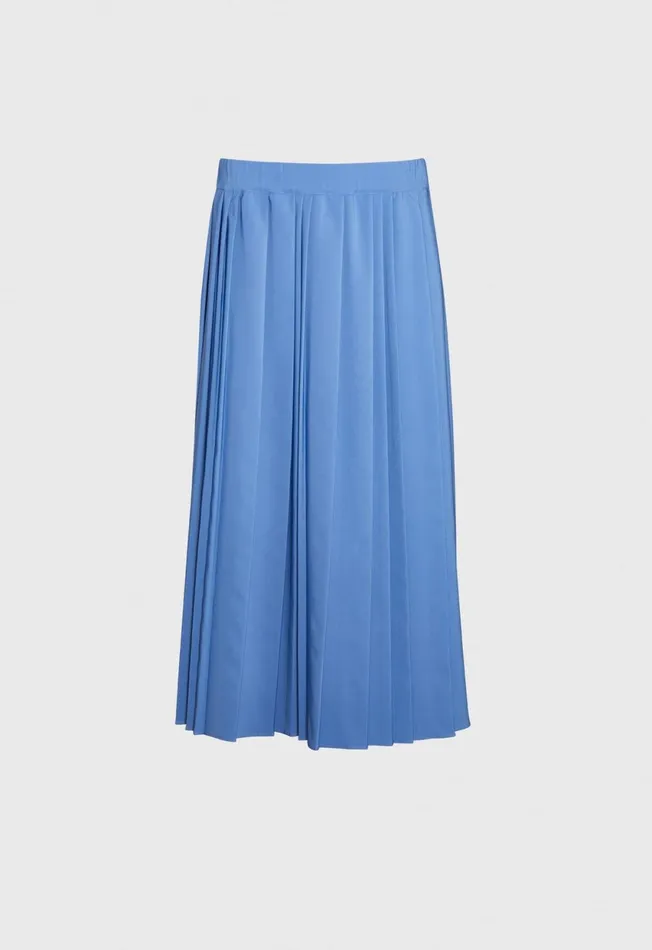 Paul Stuart Bottoms Wide Pleat Midi Skirt Bright Blue 8211 Women
