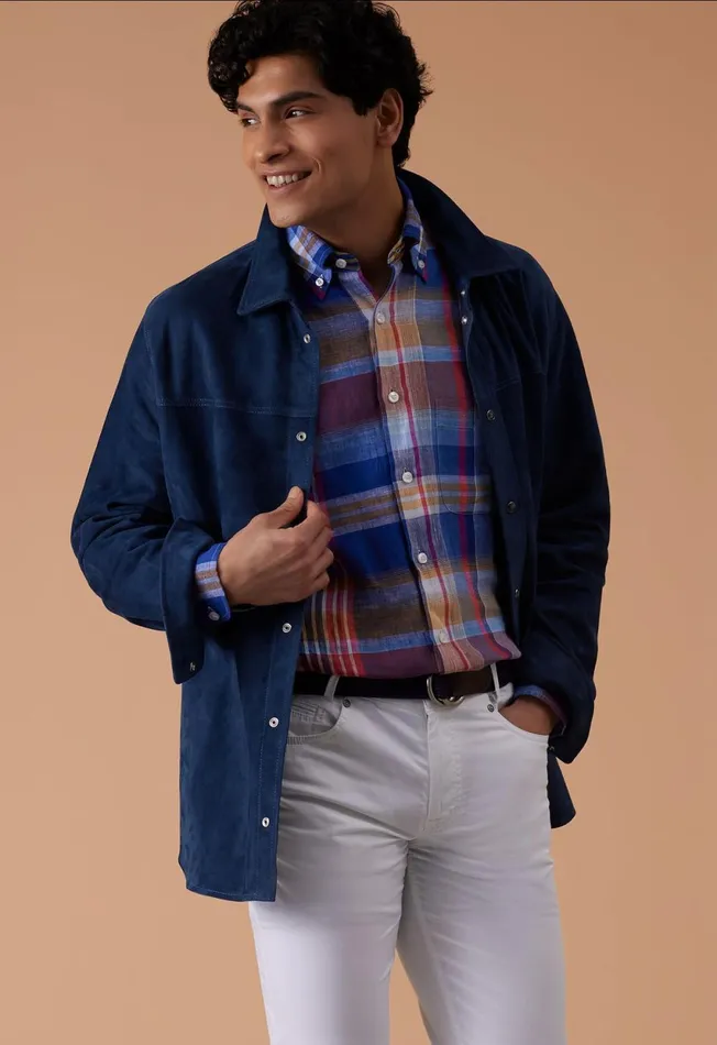 Paul Stuart Coats and Outerwear Suede Shirt Jacket Blue 8211 Men Paul Stuart Coats and Outerwear Suede Shirt Jacket Blue 8211 Men