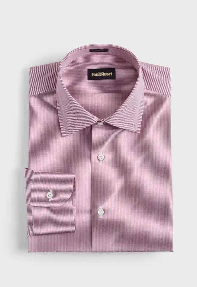 Paul Stuart Dress Shirts Fine Stripe Slim Fit Dress Shirt Red 8211 Men