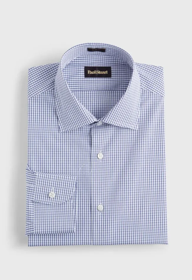 Paul Stuart Dress Shirts Graph Check Slim Fit Dress Shirt Navy 8211 Men
