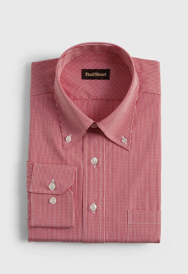Paul Stuart Dress Shirts Micro Gingham Check Dress Shirt Blue 8211 Men