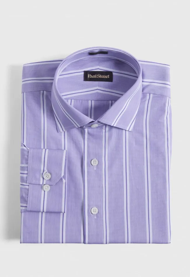 Paul Stuart Dress Shirts Stripe Slim Fit Dress Shirt Purple 8211 Men
