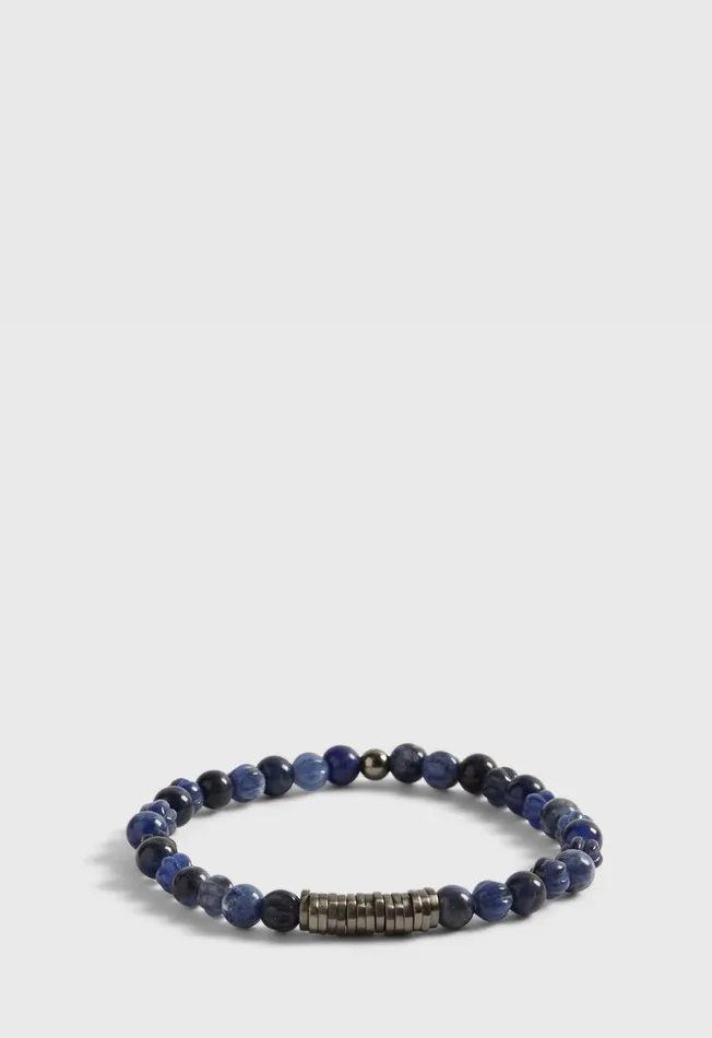 Paul Stuart Jewelry Blue Sodalite Beads With Black Rhodium Plated Sterling Silver Blue 8211 Men Paul Stuart Jewelry Blue Sodalite Beads With Black Rhodium Plated Sterling Silver Blue 8211 Men