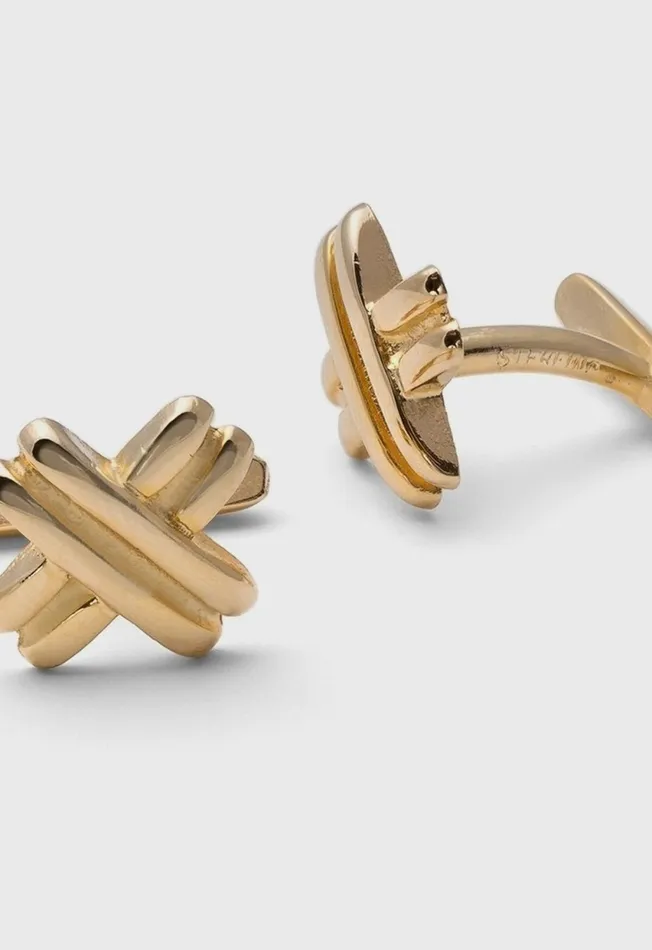 Paul Stuart Jewelry Gold Vermeil quotXquot Cufflinks Gold 8211 Men
