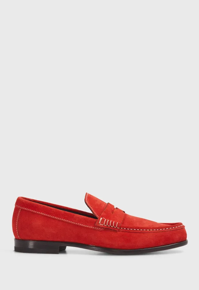 Paul Stuart Loafers Mason Suede Loafer Red 8211 Men