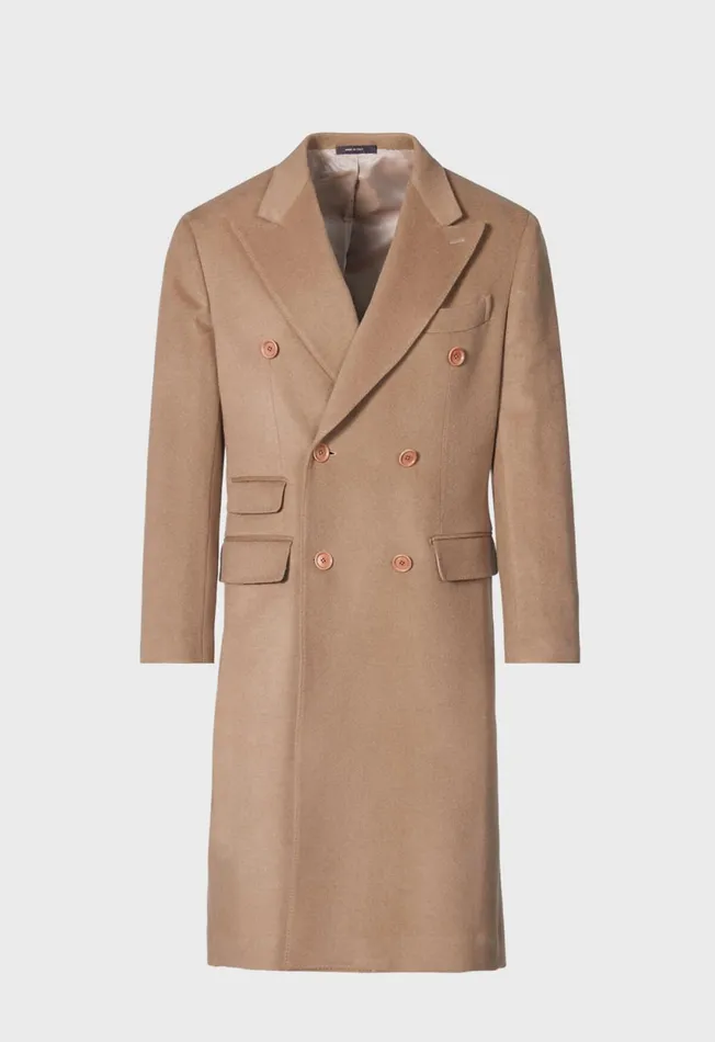 Paul Stuart Outerwear Double Breasted Cashmere Overcoat Camel 8211 Men