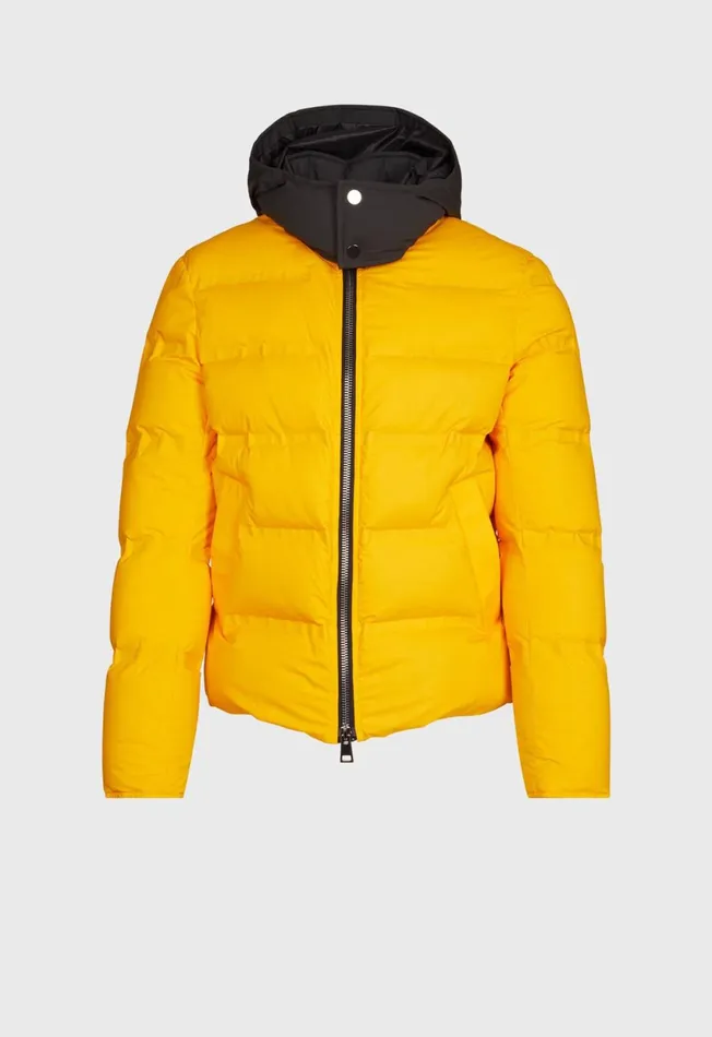 Paul Stuart Outerwear Down Hooded Puffer Jacket Blackyellow 8211 Men