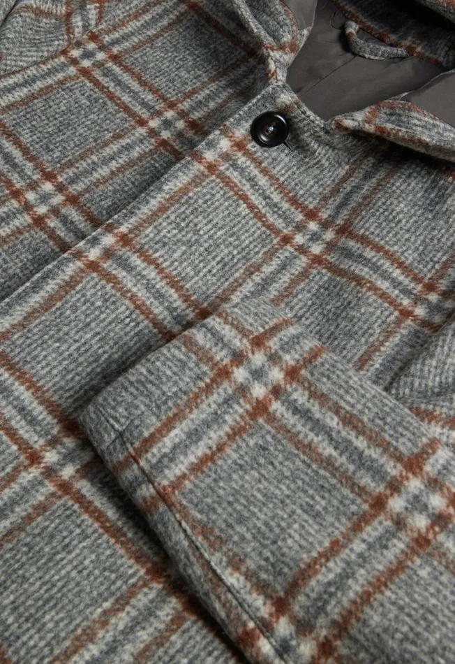 Paul Stuart Outerwear Hooded Plaid Coat Grey 8211 Men Paul Stuart Outerwear Hooded Plaid Coat Grey 8211 Men