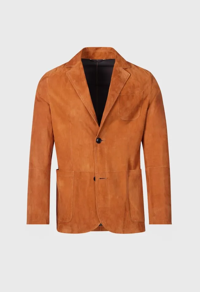 Paul Stuart Outerwear Lamb Suede Jacket Rust 8211 Men
