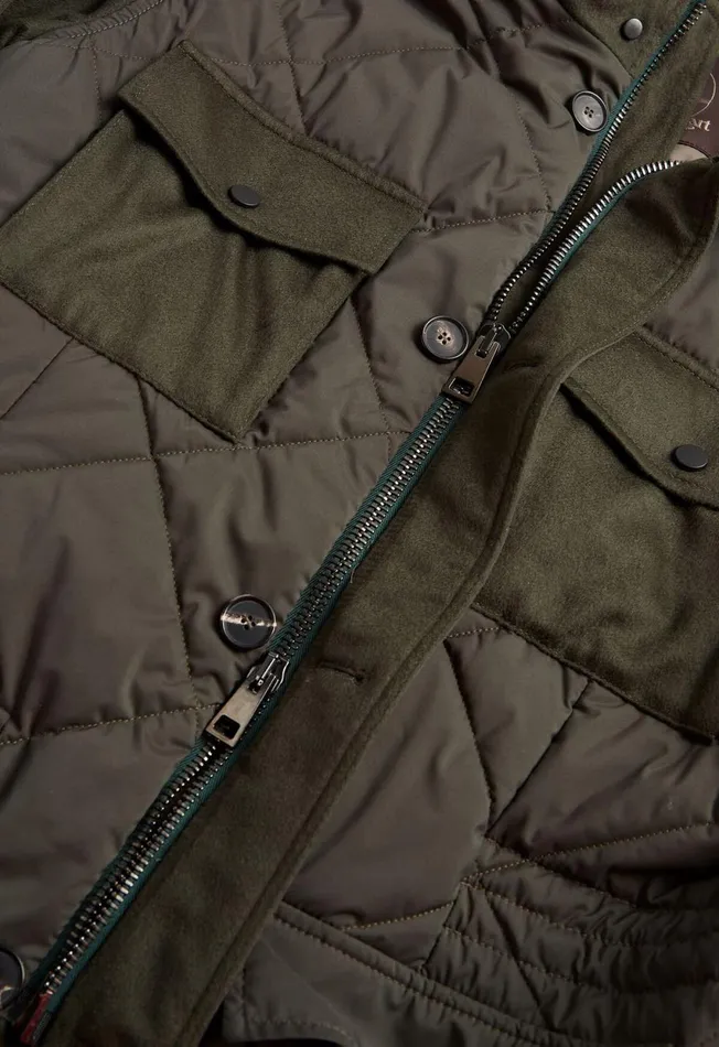 Paul Stuart Outerwear Olive Cashmere and Microfiber Quilted Field Jacket 8211 Paul Stuart Olive 8211 Men Paul Stuart Outerwear Olive Cashmere and Microfiber Quilted Field Jacket 8211 Paul Stuart Olive 8211 Men