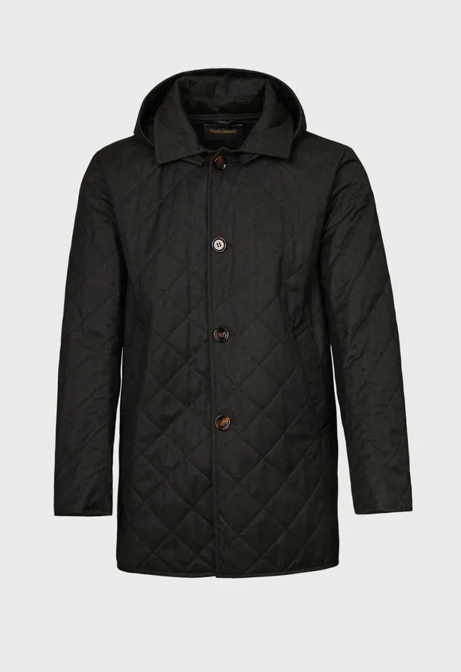Paul Stuart Outerwear Quilted Barn Coat With Hood Blue 8211 Men