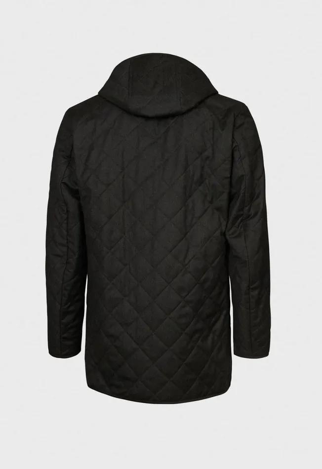 Paul Stuart Outerwear Quilted Barn Coat With Hood Blue 8211 Men