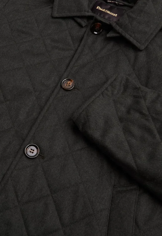 Paul Stuart Outerwear Quilted Barn Coat With Hood Blue 8211 Men