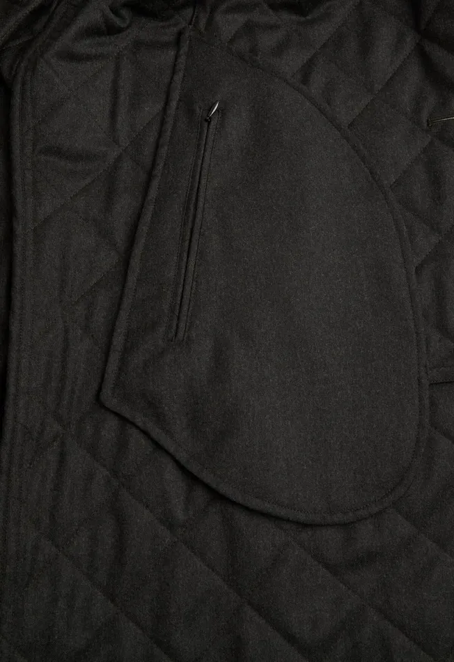 Paul Stuart Outerwear Quilted Barn Coat With Hood Blue 8211 Men