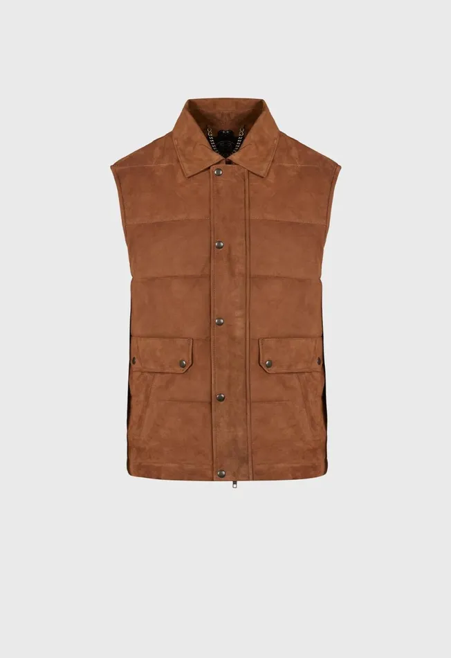 Paul Stuart Outerwear Quilted Shearling Vest Tan 8211 Men Paul Stuart Outerwear Quilted Shearling Vest Tan 8211 Men
