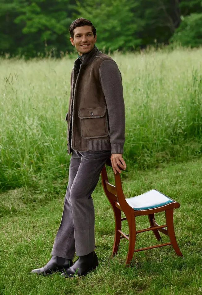 Paul Stuart Outerwear Shearling And Knit Blouson Jacket Brown 8211 Men Paul Stuart Outerwear Shearling And Knit Blouson Jacket Brown 8211 Men