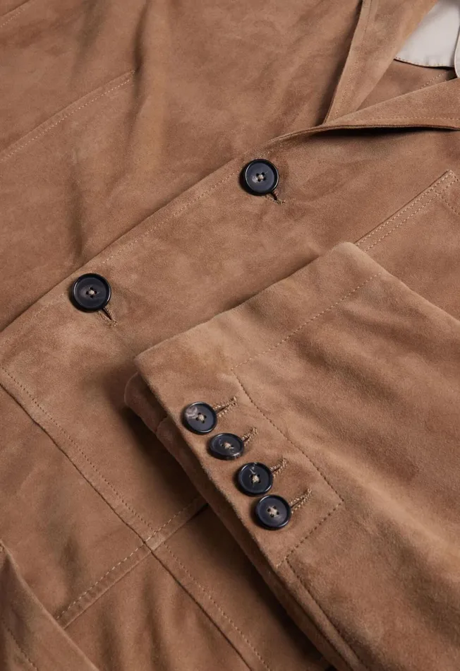 Paul Stuart Outerwear Stand Collar Suede Jacket Toffee 8211 Men Paul Stuart Outerwear Stand Collar Suede Jacket Toffee 8211 Men