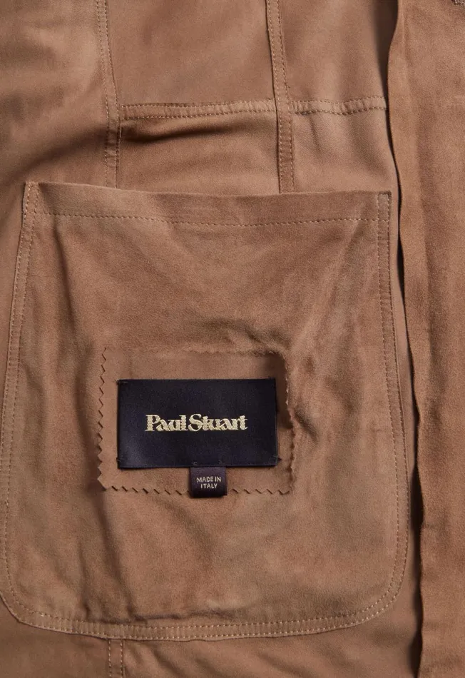 Paul Stuart Outerwear Stand Collar Suede Jacket Toffee 8211 Men Paul Stuart Outerwear Stand Collar Suede Jacket Toffee 8211 Men
